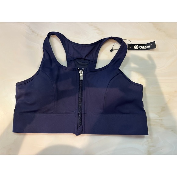 Cordani Other - NWT Cordaw Sports bra navy‎ zipper front closure Medium support